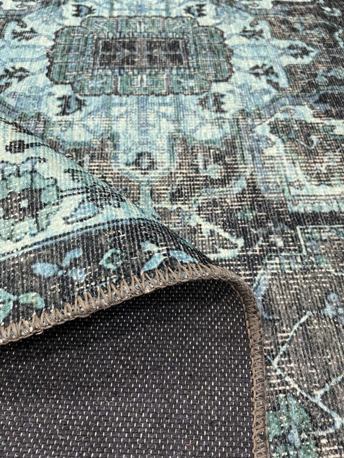 Şönil dokuma halı kilim 4m² - 155x230 Mavi-Siyah 63 - Görsel 2