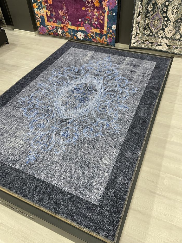 Şönil dokuma halı kilim 4m² - 155x230 Mavi 50 - Görsel 1