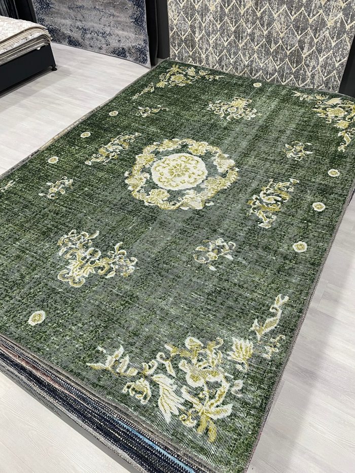 Şönil dokuma halı kilim 4m² - 155x230 Yeşil 46 - Görsel 1