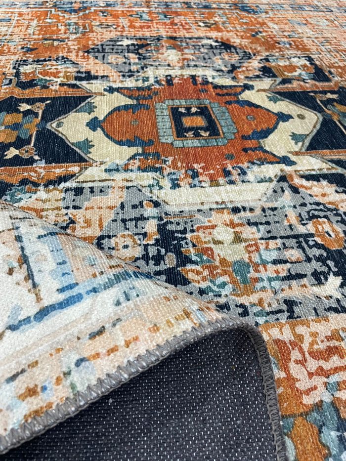 Şönil dokuma halı kilim 4m² - 155x230 Turuncu Eskitme 55 - Görsel 2