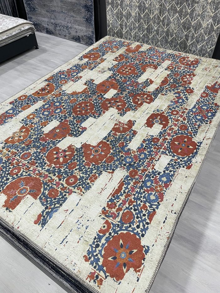 Şönil dokuma halı kilim 4m² - 155x230 Bej 83 - Görsel 1
