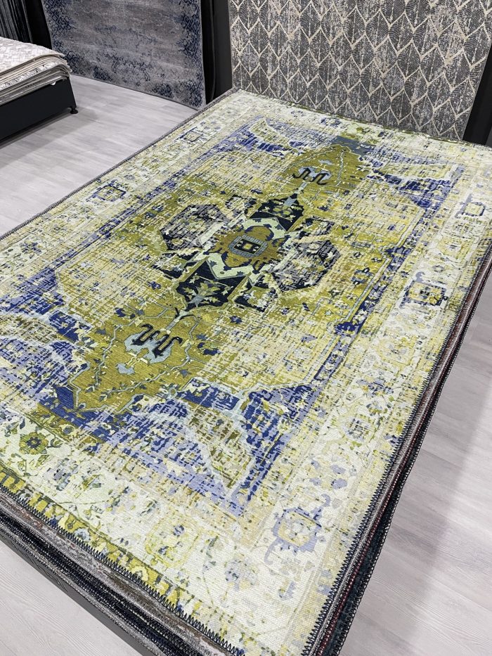 Şönil dokuma halı kilim 4m² - 155x230 Sarı 25 - Görsel 1