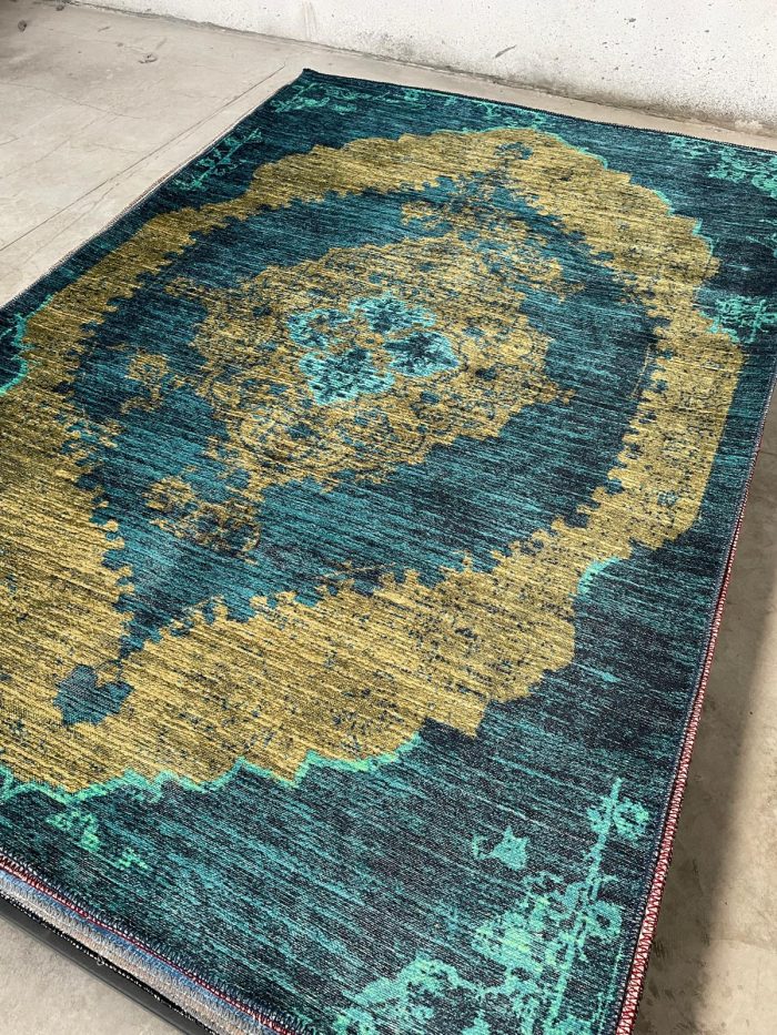 Şönil dokuma halı kilim 4m² - 155x230 eskitme yeşil 69 - Görsel 1