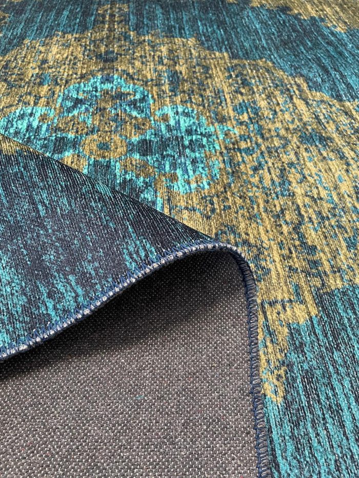 Şönil dokuma halı kilim 4m² - 155x230 eskitme yeşil 69 - Görsel 2