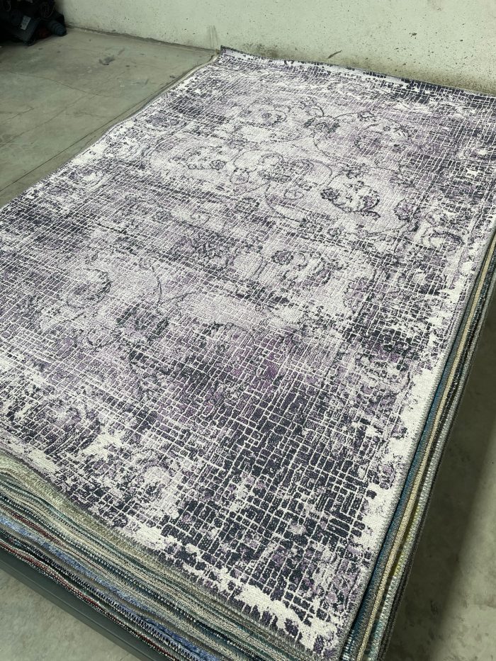 Şönil dokuma halı kilim 4m² - 155x230 eskitme mor 14 - Görsel 1