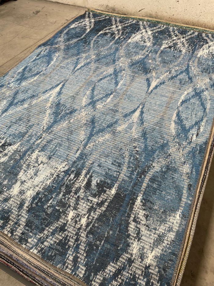 Şönil dokuma halı kilim 4m² - 155x230 eskitme mavi 12 - Görsel 1