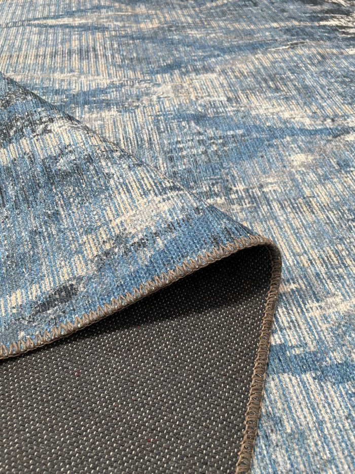 Şönil dokuma halı kilim 4m² - 155x230 eskitme mavi 12 - Görsel 2