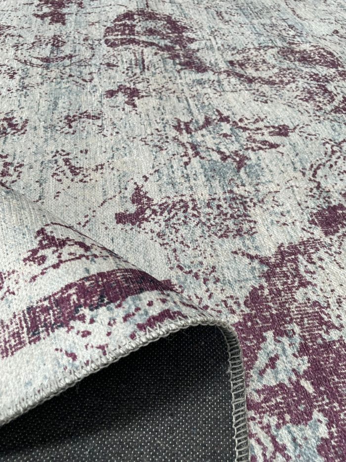 Şönil dokuma halı kilim 4m² - 155x230 eskitme gri-mor 38 - Görsel 2