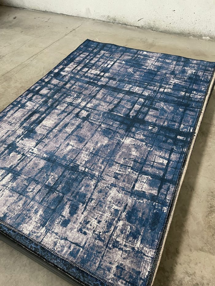 Şönil dokuma halı kilim 4m² - 155x230 Eskitme mor lacivert 24 - Görsel 1