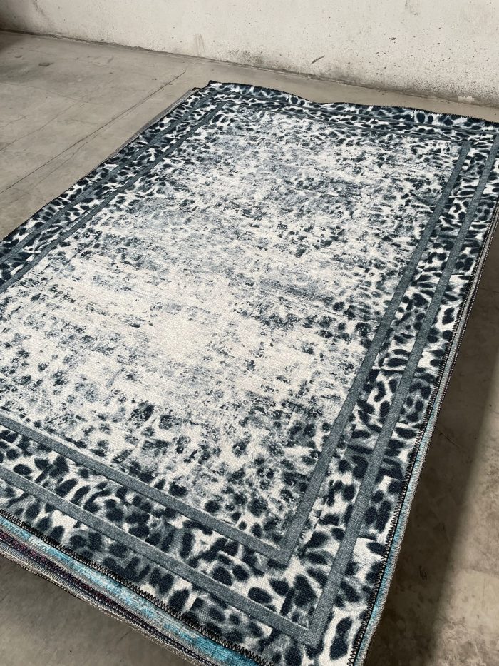 Şönil dokuma halı kilim 4m² - 155x230 Siyah leopar 41 - Görsel 1